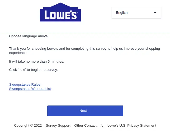 Lowes Survey 